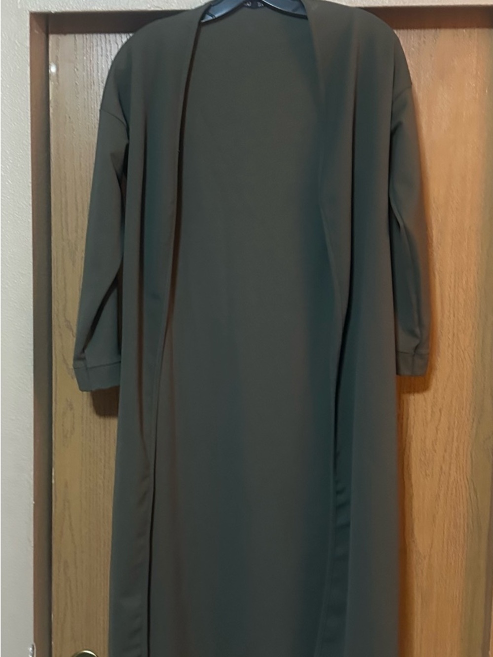 Boohoo Olive Green Open Front Longline Cardigan